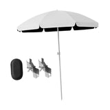 Maxbell Baby Stroller Parasol Folding with Clamp for Beach Trips Trolley Beach Chair White