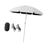 Maxbell Baby Stroller Parasol Folding with Clamp for Beach Trips Trolley Beach Chair White
