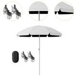 Maxbell Baby Stroller Parasol Folding with Clamp for Beach Trips Trolley Beach Chair White