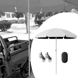 Maxbell Baby Stroller Parasol Folding with Clamp for Beach Trips Trolley Beach Chair White