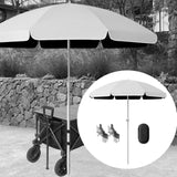 Maxbell Baby Stroller Parasol Folding with Clamp for Beach Trips Trolley Beach Chair White