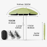 Maxbell Baby Stroller Parasol Folding with Clamp for Beach Trips Trolley Beach Chair Green