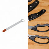 Maxbell Sharpening Rod Manual Tool Portable Manual for Restaurant Home Fishing Hooks Silver