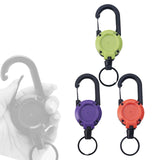 Maxbell Retractable Keychain Heavy Duty Keyring Key Reel for Outdoor Camping Fishing green