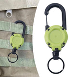 Maxbell Retractable Keychain Heavy Duty Keyring Key Reel for Outdoor Camping Fishing green