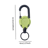 Maxbell Retractable Keychain Heavy Duty Keyring Key Reel for Outdoor Camping Fishing green
