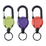 Maxbell Retractable Keychain Heavy Duty Keyring Key Reel for Outdoor Camping Fishing green