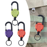 Maxbell Retractable Keychain Heavy Duty Keyring Key Reel for Outdoor Camping Fishing green