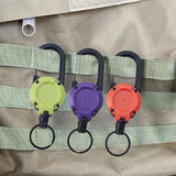 Maxbell Retractable Keychain Heavy Duty Keyring Key Reel for Outdoor Camping Fishing green