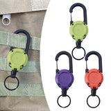 Maxbell Retractable Keychain Heavy Duty Keyring Key Reel for Outdoor Camping Fishing green