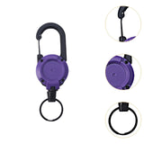 Maxbell Retractable Keychain Heavy Duty Keyring Key Reel for Outdoor Camping Fishing violet