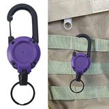 Maxbell Retractable Keychain Heavy Duty Keyring Key Reel for Outdoor Camping Fishing violet
