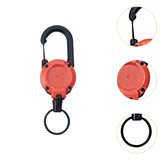 Maxbell Retractable Keychain Heavy Duty Keyring Key Reel for Outdoor Camping Fishing orange