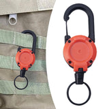 Maxbell Retractable Keychain Heavy Duty Keyring Key Reel for Outdoor Camping Fishing orange