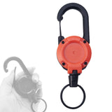 Maxbell Retractable Keychain Heavy Duty Keyring Key Reel for Outdoor Camping Fishing orange