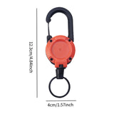 Maxbell Retractable Keychain Heavy Duty Keyring Key Reel for Outdoor Camping Fishing orange