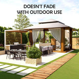 Maxbell Wooden Garden Pathway Sturdy Boardwalk Path for Wedding Party Backyard Patio Length 8.01Ft Wood Color