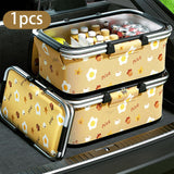 Maxbell Picnic Basket Organizer Folding for Housewarming Gift Camping Indoor Outdoor