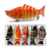 Maxbell 5x Fishing Lures Multi Jointed Swimbaits Fishing Baits for Pike Catfish Bass