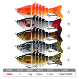 Maxbell 5x Fishing Lures Multi Jointed Swimbaits Fishing Baits for Pike Catfish Bass
