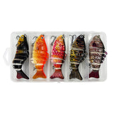 Maxbell 5x Fishing Lures Multi Jointed Swimbaits Fishing Baits for Pike Catfish Bass