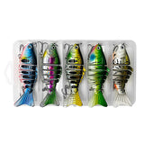 Maxbell 5Pcs Fishing Lures Vivid Multi Jointed Swimbaits for Angler Adults Men Women