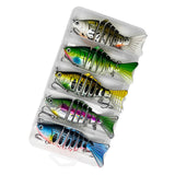 Maxbell 5Pcs Fishing Lures Vivid Multi Jointed Swimbaits for Angler Adults Men Women