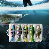 Maxbell 5Pcs Fishing Lures Vivid Multi Jointed Swimbaits for Angler Adults Men Women