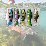 Maxbell 5Pcs Fishing Lures Vivid Multi Jointed Swimbaits for Angler Adults Men Women