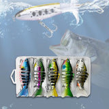 Maxbell 5Pcs Fishing Lures Vivid Multi Jointed Swimbaits for Angler Adults Men Women