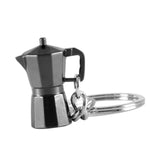 Maxbell Moka Pot Keychain Key Ring Gift Realistic Compact Coffee Machine Accessories Black