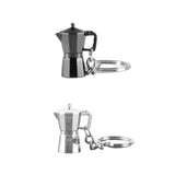 Maxbell Moka Pot Keychain Key Ring Gift Realistic Compact Coffee Machine Accessories Black