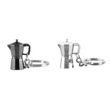 Maxbell Moka Pot Keychain Key Ring Gift Realistic Compact Coffee Machine Accessories Black