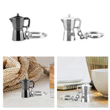 Maxbell Moka Pot Keychain Key Ring Gift Realistic Compact Coffee Machine Accessories Black