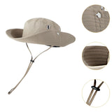 Maxbell Sun Hat Western Cowboy Hat Wide Brim for Climbing Outdoor Sports Backpacking Khaki