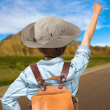 Maxbell Sun Hat Western Cowboy Hat Wide Brim for Climbing Outdoor Sports Backpacking Khaki