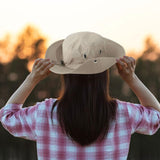 Maxbell Sun Hat Western Cowboy Hat Wide Brim for Climbing Outdoor Sports Backpacking Khaki