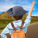 Maxbell Sun Hat Western Cowboy Hat Wide Brim for Climbing Outdoor Sports Backpacking Gray