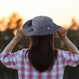 Maxbell Sun Hat Western Cowboy Hat Wide Brim for Climbing Outdoor Sports Backpacking Gray