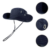 Maxbell Sun Hat Western Cowboy Hat Wide Brim for Climbing Outdoor Sports Backpacking Dark Blue