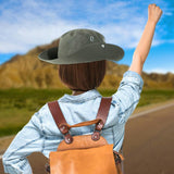 Maxbell Sun Hat Western Cowboy Hat Wide Brim for Climbing Outdoor Sports Backpacking Green