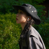 Maxbell Sun Hat Western Cowboy Hat Wide Brim for Climbing Outdoor Sports Backpacking Black