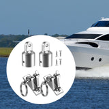 Maxbell 2Pcs Deck Hinges and Eye End Caps Fits 1 inch Tube Repair Parts Top Hardware 60x18mm Hinge