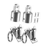 Maxbell 2Pcs Deck Hinges and Eye End Caps Fits 1 inch Tube Repair Parts Top Hardware 60x18mm Hinge
