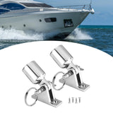 Maxbell 2 Pieces Deck Hinges and Eye End Caps Fits 22mm Tube Heavy Duty Top Hardware 60x16mm Hinge