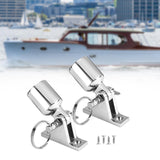 Maxbell 2 Pieces Deck Hinges and Eye End Caps Fits 22mm Tube Heavy Duty Top Hardware 60x16mm Hinge