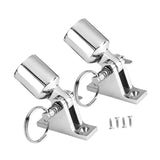 Maxbell 2 Pieces Deck Hinges and Eye End Caps Fits 22mm Tube Heavy Duty Top Hardware 60x16mm Hinge