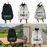 Maxbell Drawstring Backpack Large Capacity Fashion Gym Sack for Gym Outdoor Shopping Black