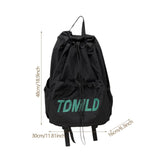 Maxbell Drawstring Backpack Large Capacity Fashion Gym Sack for Gym Outdoor Shopping Black