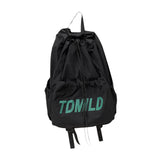 Maxbell Drawstring Backpack Large Capacity Fashion Gym Sack for Gym Outdoor Shopping Black